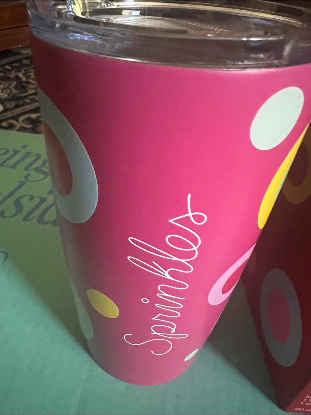 Hot Pink Party Tumbler with Polka Dot Accents